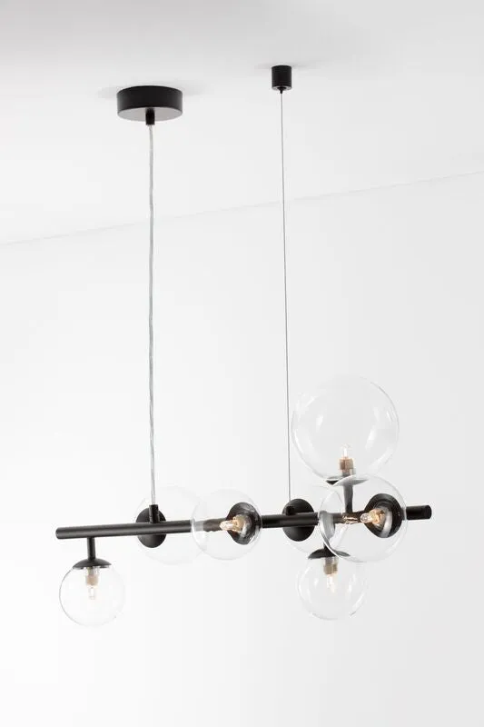 B-Ware Nova Luce Pendelleuchte Hängeleuchte ODILLIA Schwarz G9 LED 7-fach dimmbar Glas