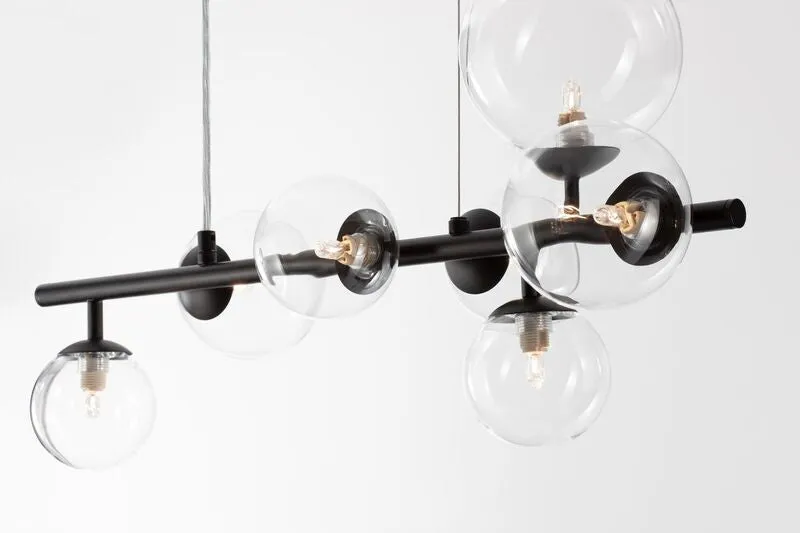 B-Ware Nova Luce Pendelleuchte Hängeleuchte ODILLIA Schwarz G9 LED 7-fach dimmbar Glas