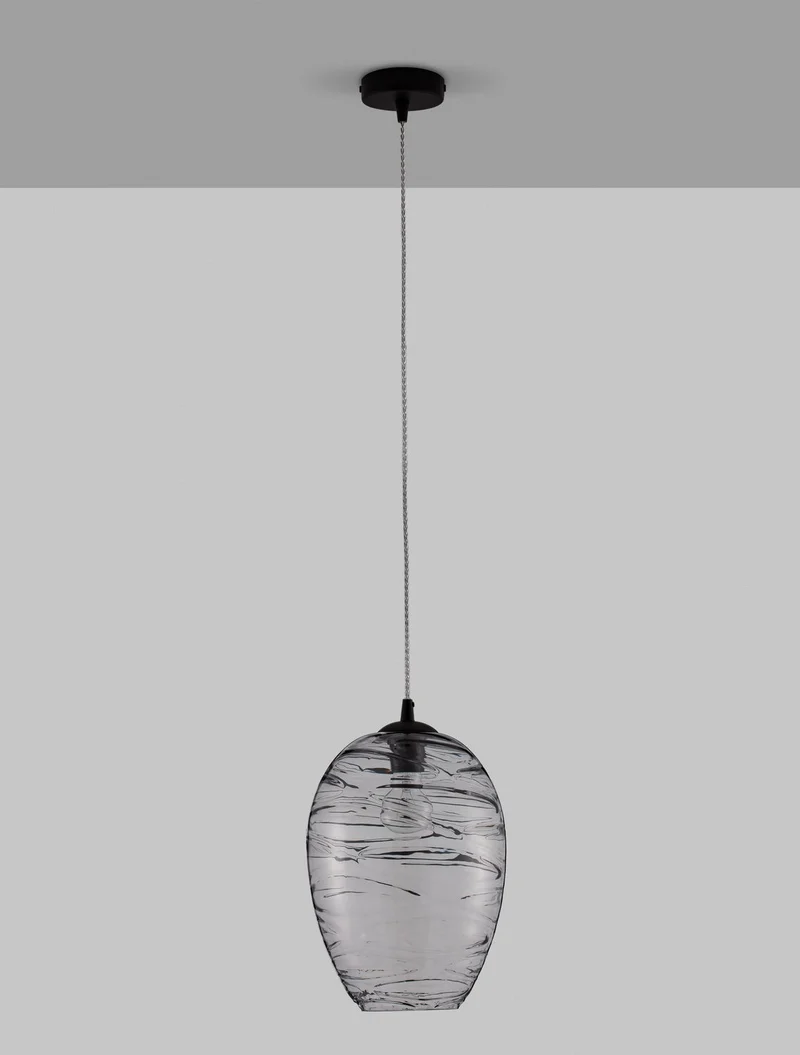 B-Ware Nova Luce Pendelleuchte Hängeleuchte Lampe EVLEEN E27 LED Schwarz dimmbar Ø 23cm