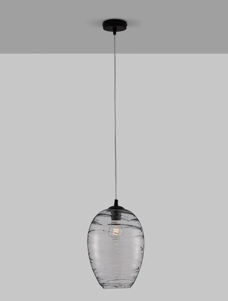 B-Ware Nova Luce Pendelleuchte Hängeleuchte Lampe EVLEEN E27 LED Schwarz dimmbar Ø 23cm