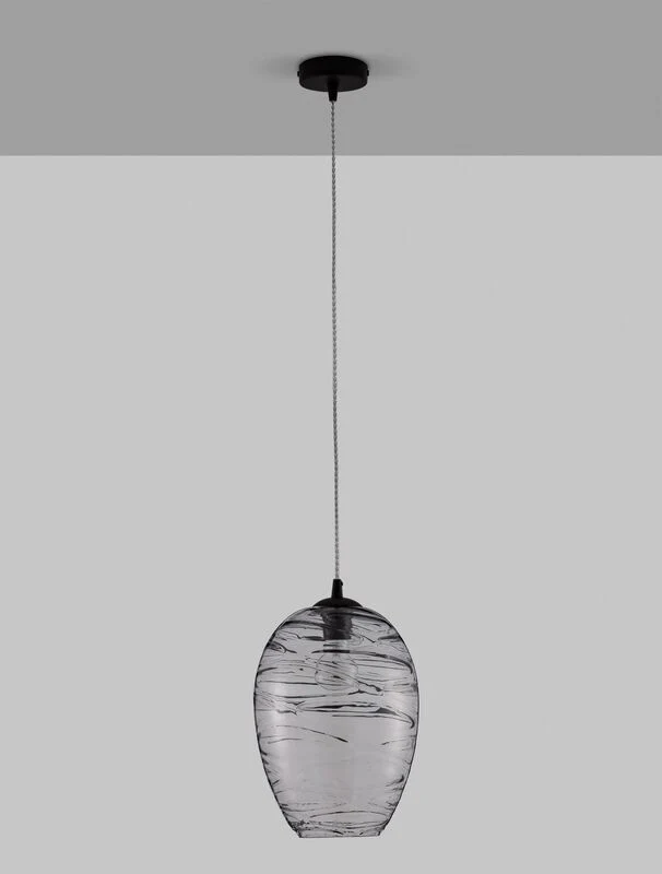 B-Ware Nova Luce Pendelleuchte Hängeleuchte Lampe EVLEEN E27 LED Schwarz dimmbar Ø 23cm