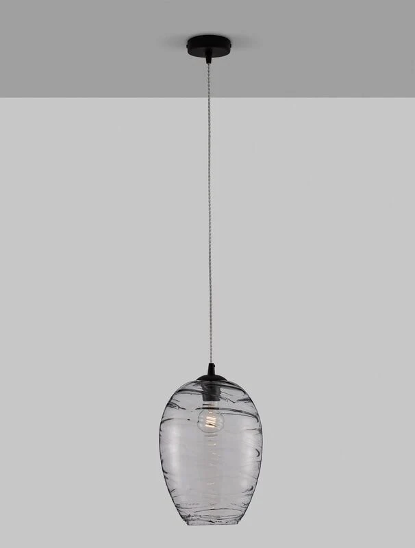 B-Ware Nova Luce Pendelleuchte Hängeleuchte Lampe EVLEEN E27 LED Schwarz dimmbar Ø 23cm