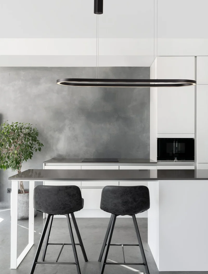 B-Ware Nova Luce Pendelleuchte Hängelampe CUPPE LED Schwarz Warmweiß dimmbar 120 cm 56W