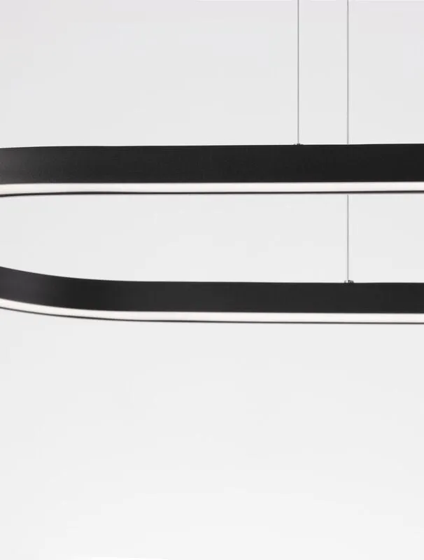 B-Ware Nova Luce Pendelleuchte Hängelampe CUPPE LED Schwarz Warmweiß dimmbar 120 cm 56W