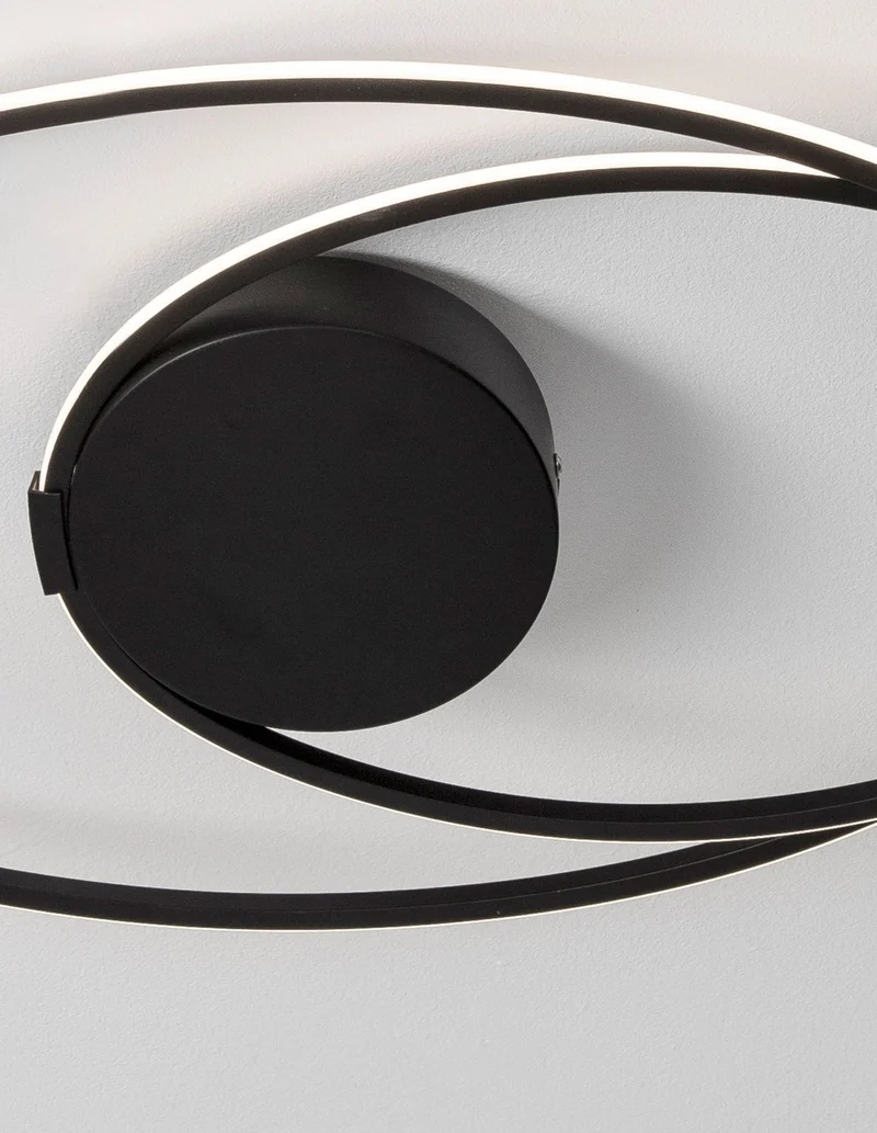 B-Ware Nova Luce Deckenleuchte Deckenlampe VIARREGIO LED Schwarz Warmweiß 60x35 cm 28 W