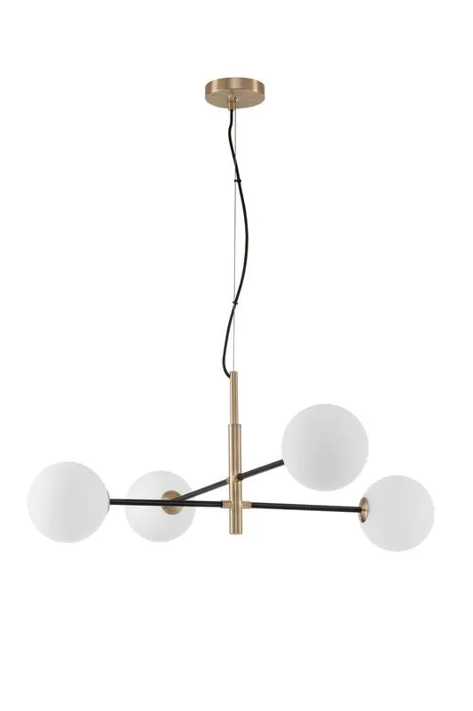 B-Ware Nova Luce Pendelleuchte Hängeleuchte VITRA G9 LED 4fach Gold dimmbar Glas Metall