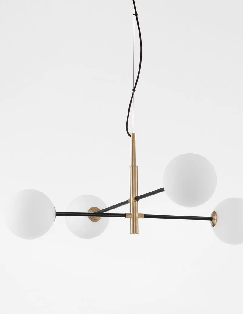 B-Ware Nova Luce Pendelleuchte Hängeleuchte VITRA G9 LED 4fach Gold dimmbar Glas Metall