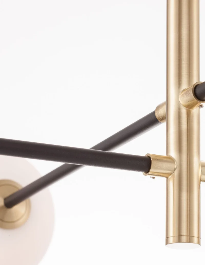 B-Ware Nova Luce Pendelleuchte Hängeleuchte VITRA G9 LED 4fach Gold dimmbar Glas Metall