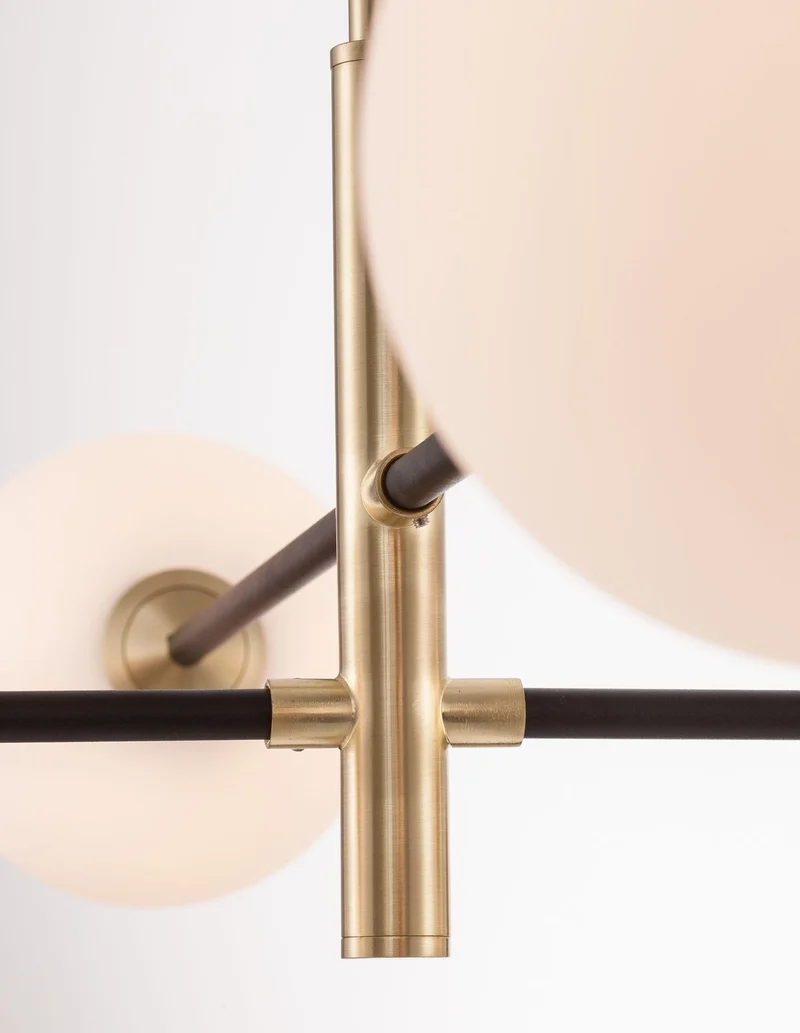 B-Ware Nova Luce Pendelleuchte Hängeleuchte VITRA G9 LED 4fach Gold dimmbar Glas Metall