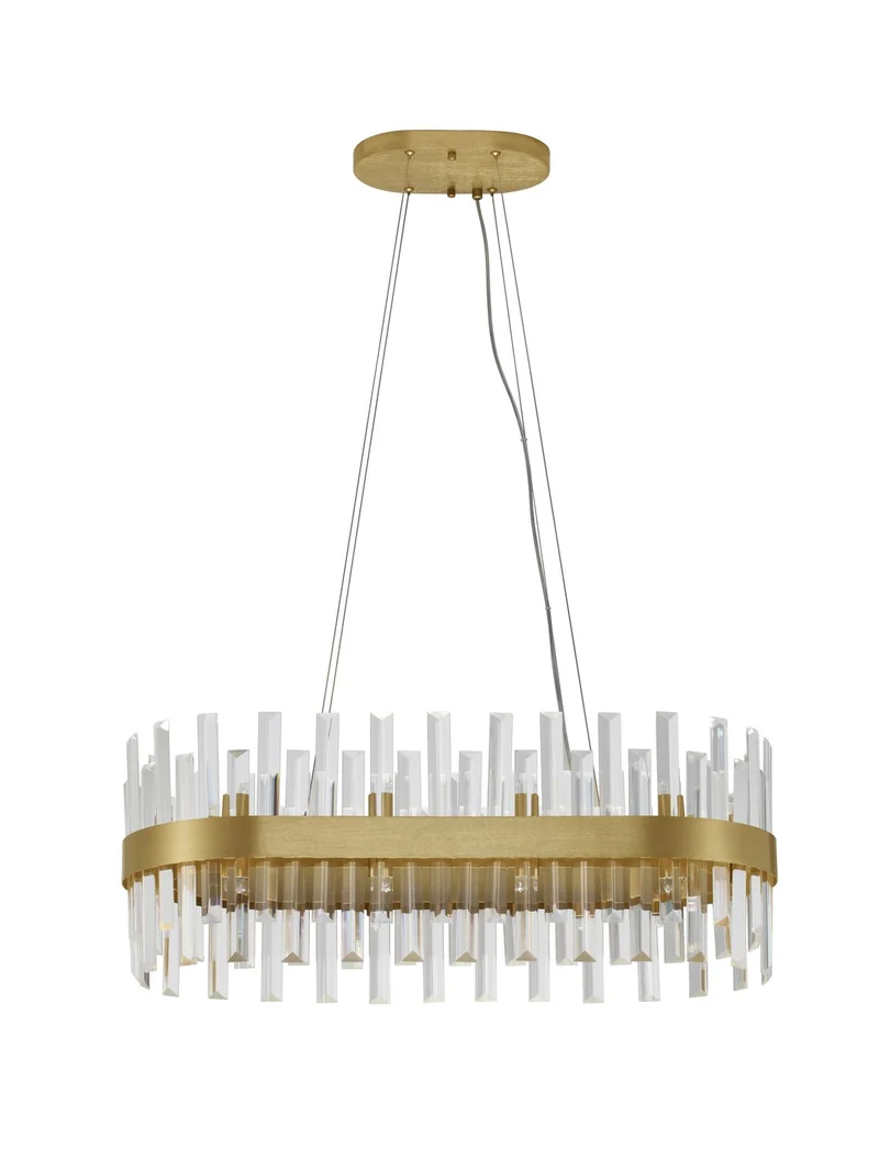 B-Ware Nova Luce Pendelleuchte Hängeleuchte Kronleuchter CROWN Satin Gold G9 LED 80 cm