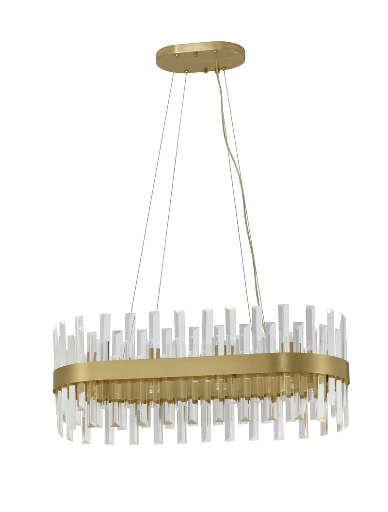 B-Ware Nova Luce Pendelleuchte Hängeleuchte Kronleuchter CROWN Satin Gold G9 LED 80 cm