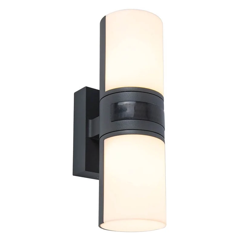LED Außenwandleuchte Cyra mit Sensor IP44 Anthrazit