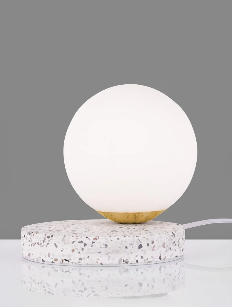 B-Ware Nova Luce Tischleuchte Tischlampe BESON Grau E14 LED Lampe Beleuchtung Glas