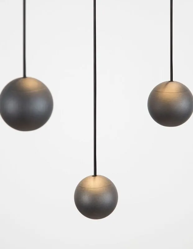 B-Ware Nova Luce Pendelleuchte Hängeleuchte NOCCI LED Schwarz Warmweiß 48 W 10-flammig