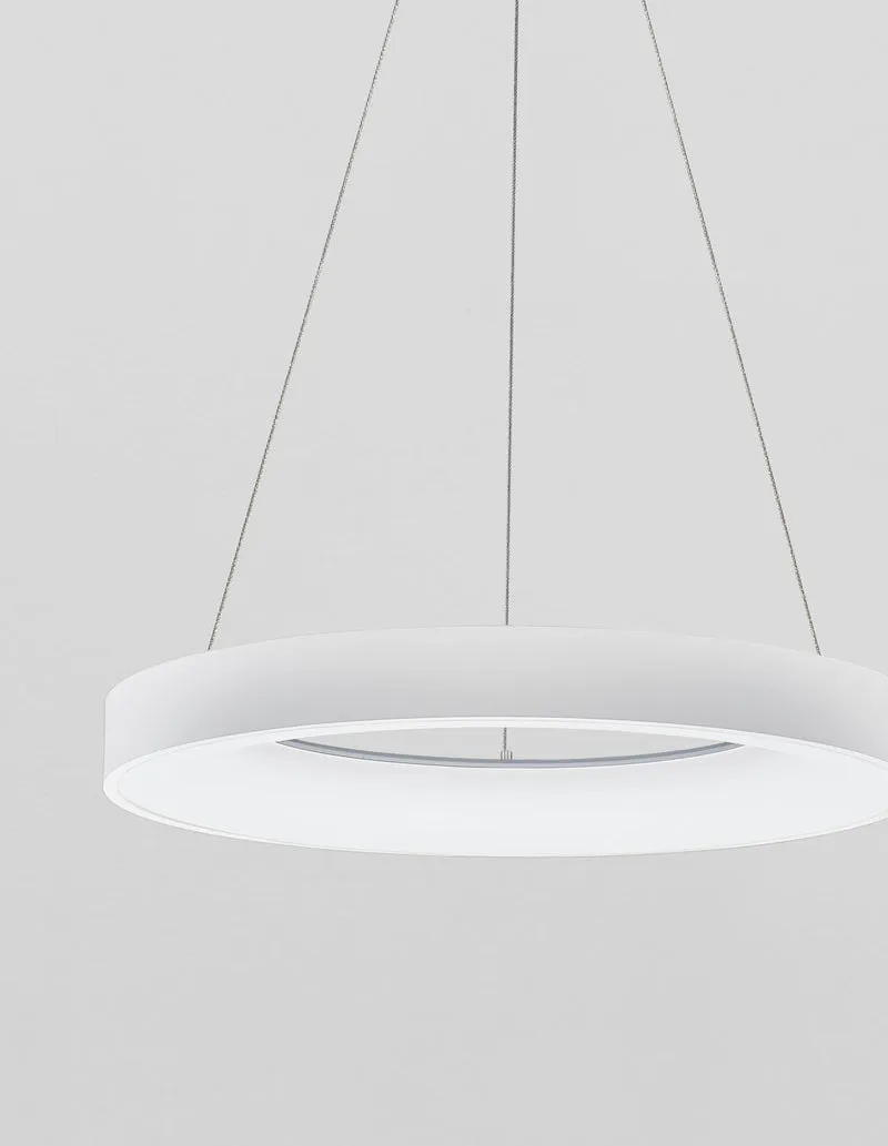 B-Ware Nova Luce Pendelleuchte Hängeleuchte LED Weiß RANDO THIN Warmweiß dimmbar 60 cm