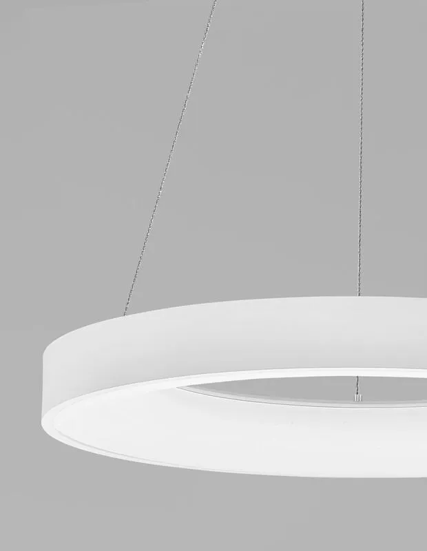 B-Ware Nova Luce Pendelleuchte Hängeleuchte LED Weiß RANDO THIN Warmweiß dimmbar 60 cm
