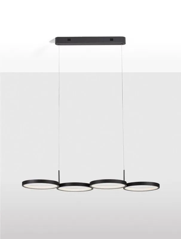 B-Ware Nova Luce Pendelleuchte Hängelampe MAGNUS LED Schwarz Warmweiß dimmbar 84 cm 41W