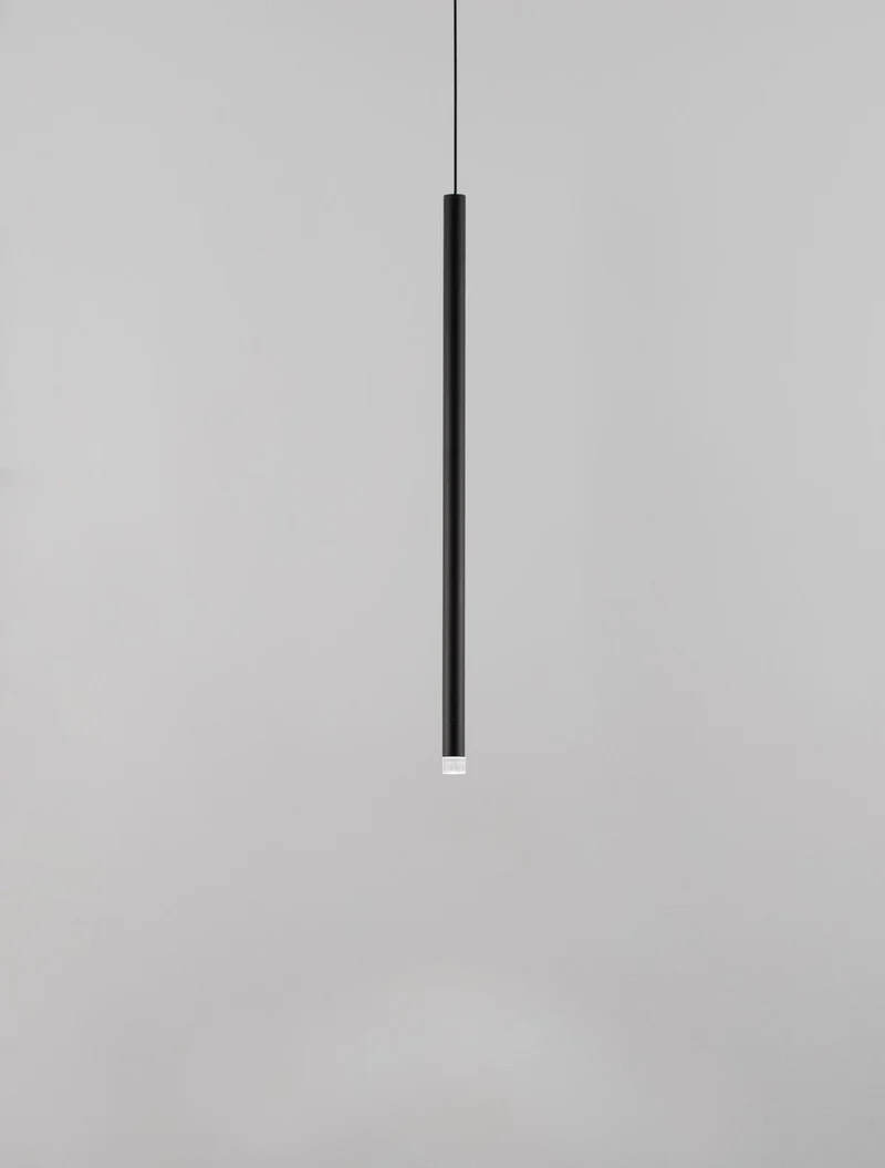B-Ware Nova Luce Pendelleuchte Hängeleuchte LED DANDIA Schwarz Warmweiß 150x8 cm 6 W