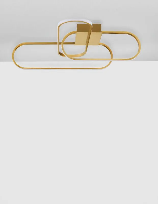 B-Ware Nova Luce Deckenleuchte Deckenlampe ARTE LED Lampe Gold Warmweiß dimmbar 41 W