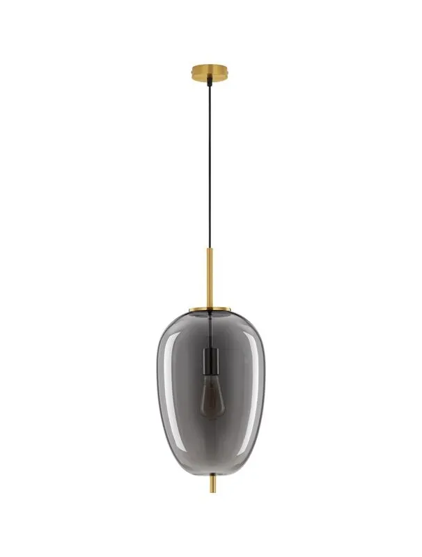B-Ware Nova Luce Pendelleuchte Hängeleuchte LATO E27 LED Gold Rauchig Dimmbar Glas 27cm
