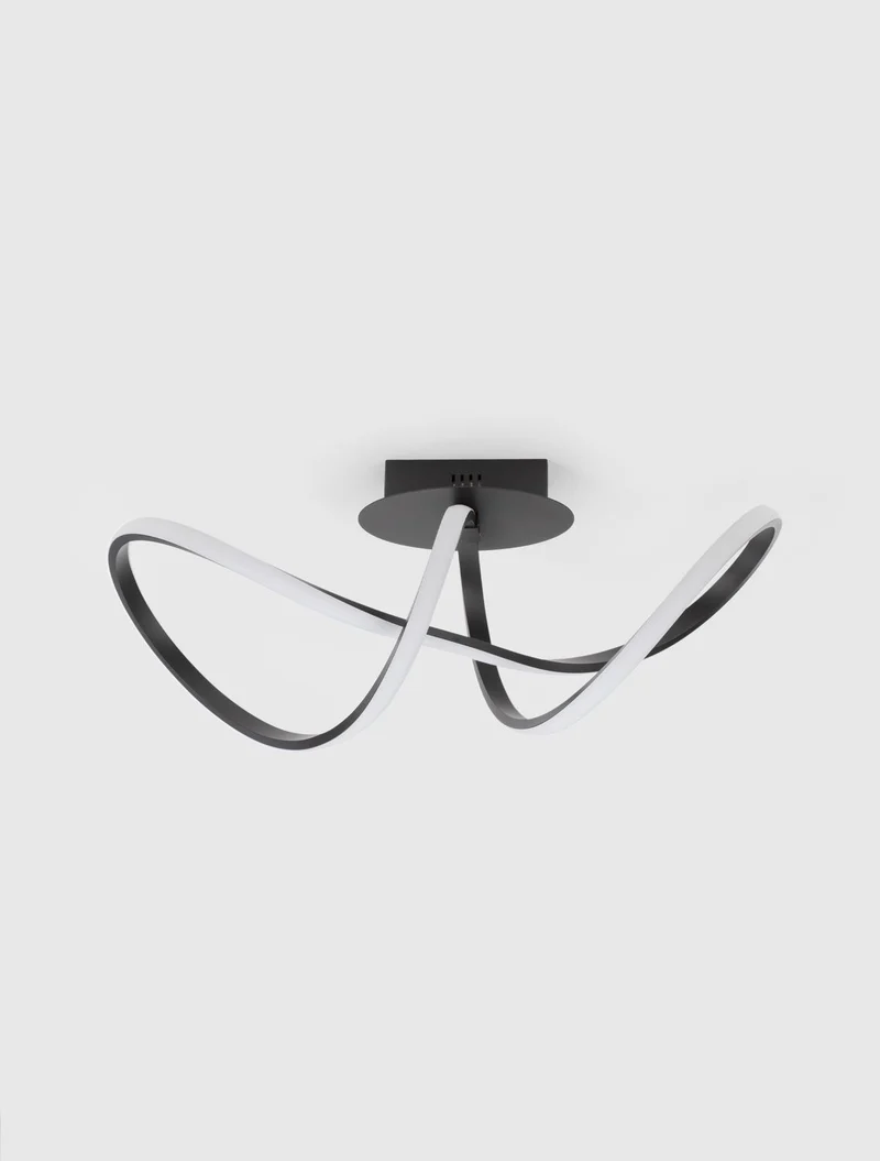 B-Ware Nova Luce Deckenleuchte Deckenlampe LED AMARA Schwarz Warmweiß Aluminium 23 W