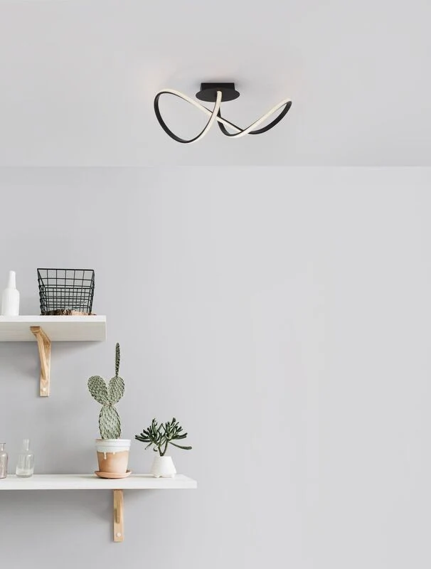 B-Ware Nova Luce Deckenleuchte Deckenlampe LED AMARA Schwarz Warmweiß Aluminium 23 W