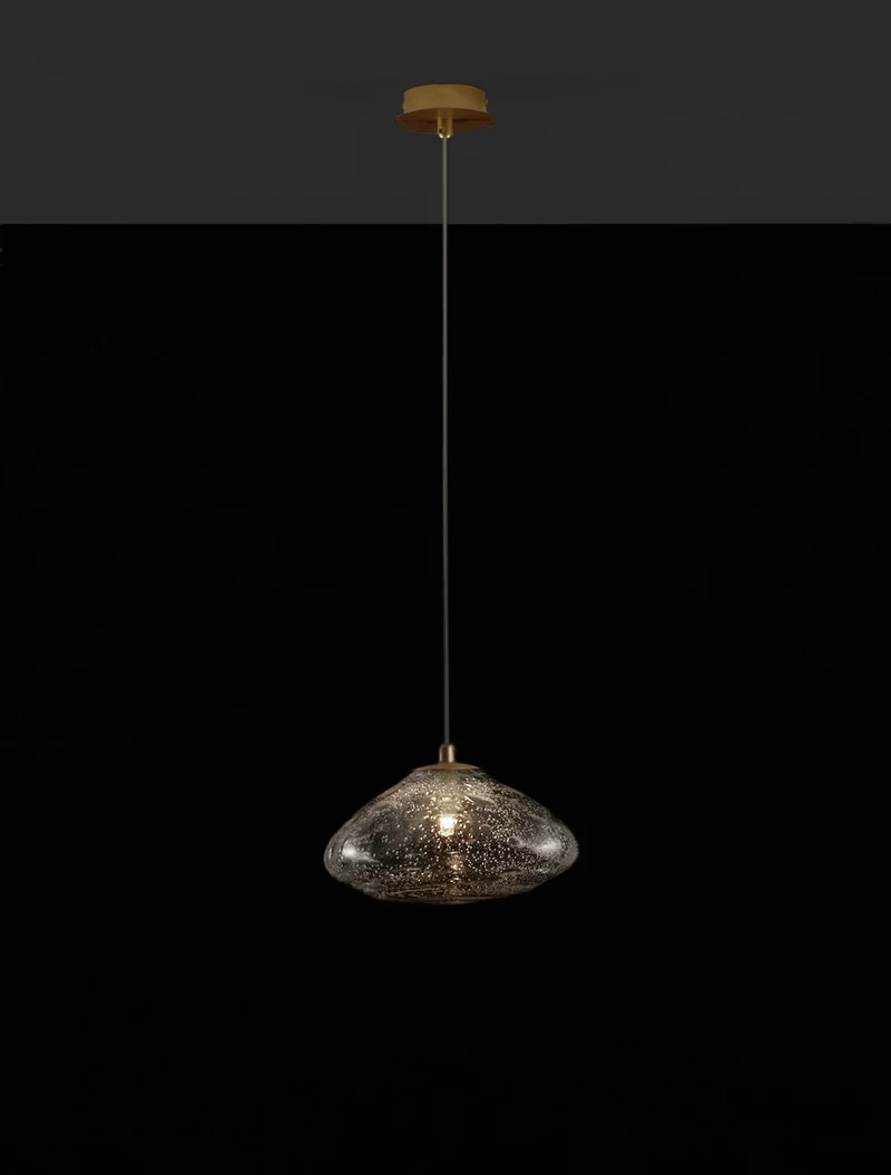 B-Ware Nova Luce Pendelleuchte Hängeleuchte KING G9 LED Gold dimmbar Beleuchtung Glas