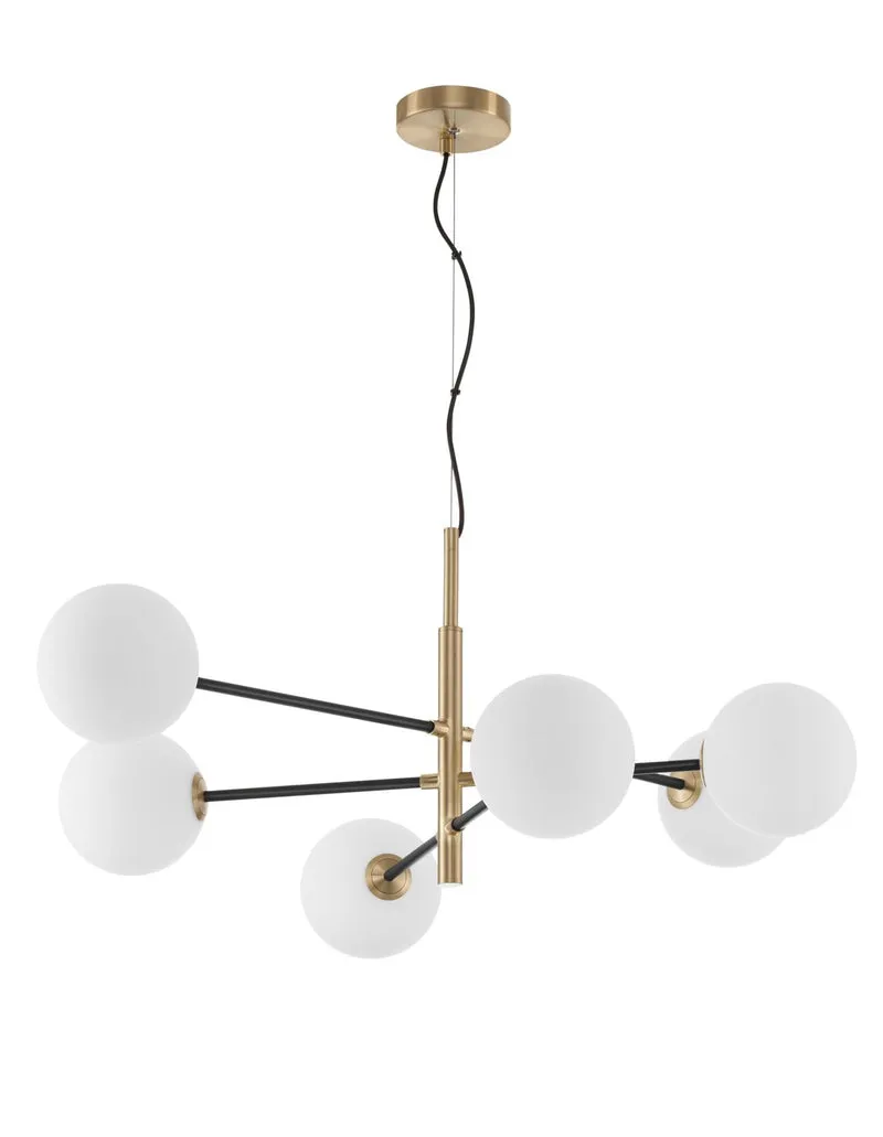 B-Ware Nova Luce Pendelleuchte Hängeleuchte VITRA Gold Glas dimmbar 6-flammig G9 LED