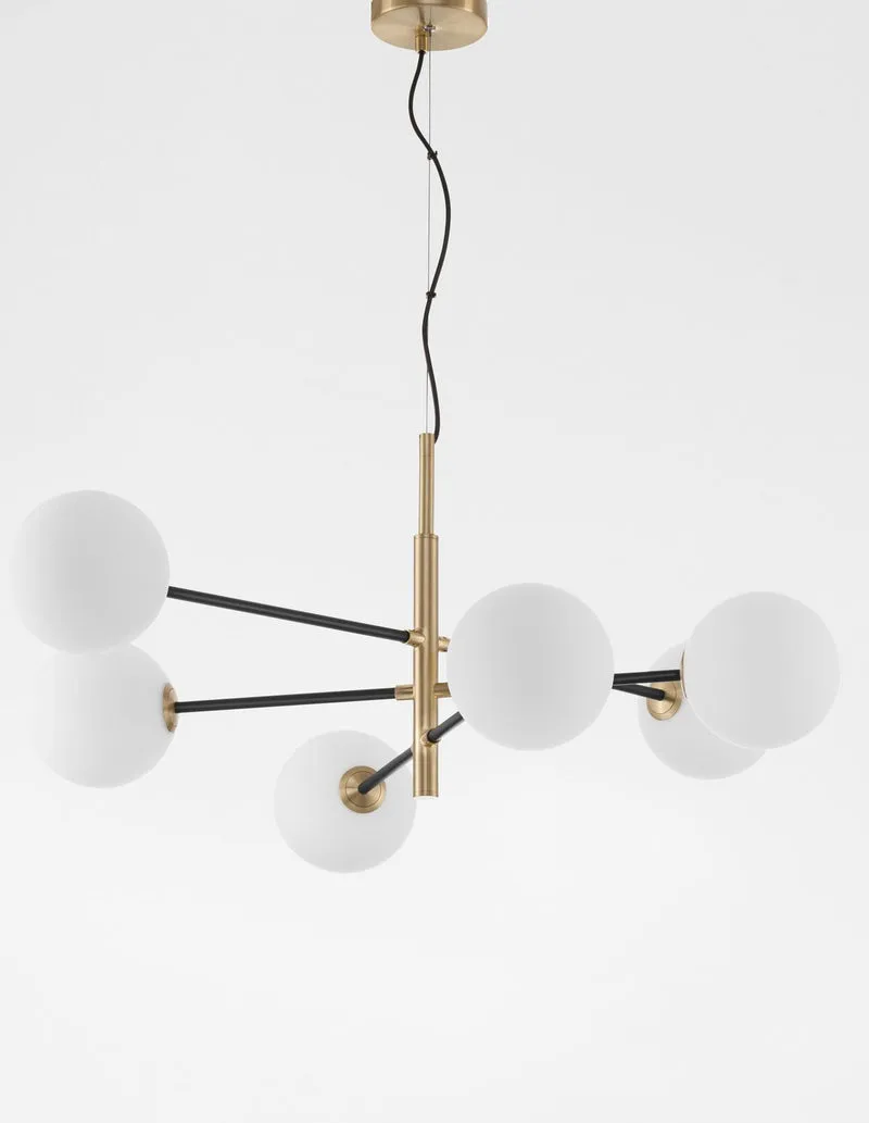 B-Ware Nova Luce Pendelleuchte Hängeleuchte VITRA Gold Glas dimmbar 6-flammig G9 LED