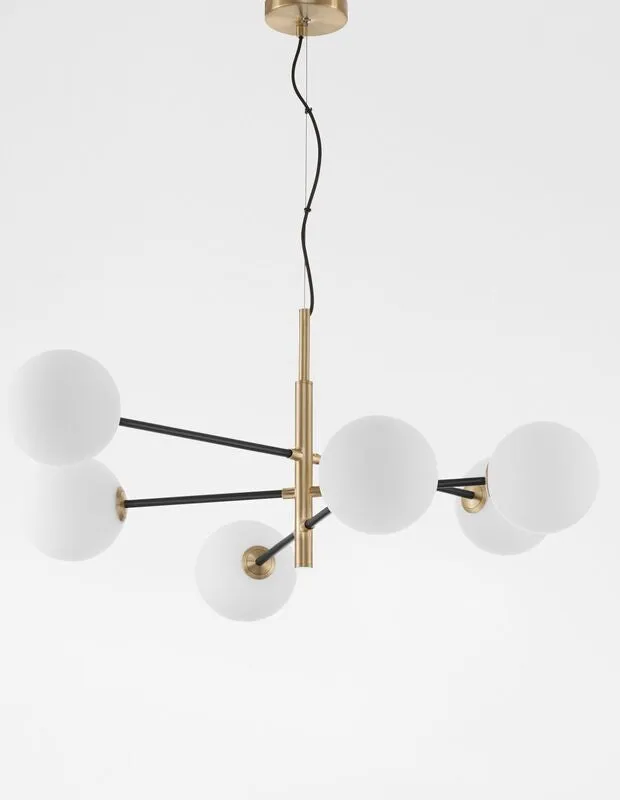 B-Ware Nova Luce Pendelleuchte Hängeleuchte VITRA Gold Glas dimmbar 6-flammig G9 LED