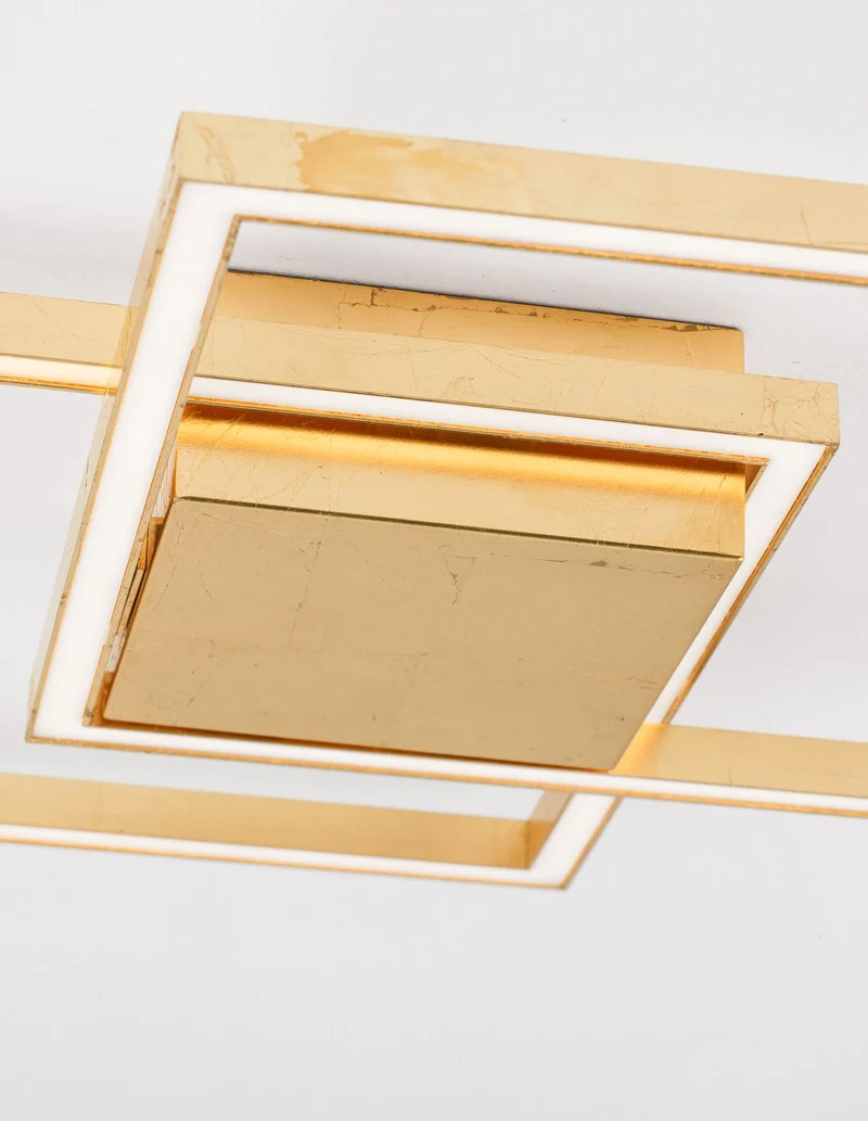 B-Ware Nova Luce Deckenleuchte Deckenlampe LED BILBAO Blattgold Warmweisß Wohnzimmer