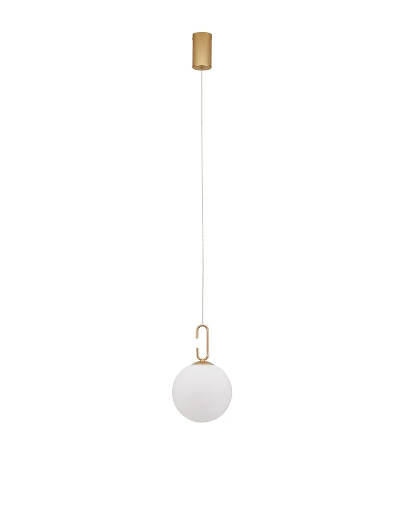B-Ware Nova Luce Pendelleuchte Hängeleuchte HOOK LED Gold Glas Warmweiß 10,64 W Ø 18 cm