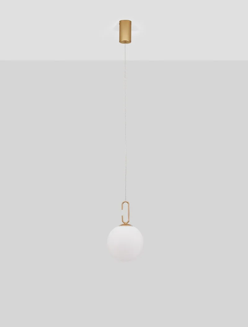 B-Ware Nova Luce Pendelleuchte Hängeleuchte HOOK LED Gold Glas Warmweiß 10,64 W Ø 18 cm