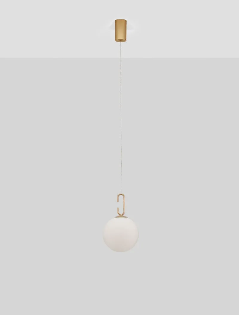B-Ware Nova Luce Pendelleuchte Hängeleuchte HOOK LED Gold Glas Warmweiß 10,64 W Ø 18 cm