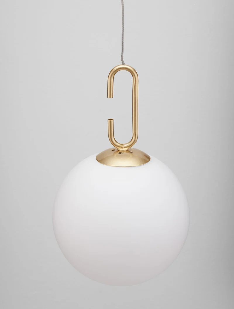 B-Ware Nova Luce Pendelleuchte Hängeleuchte HOOK LED Gold Glas Warmweiß 10,64 W Ø 18 cm