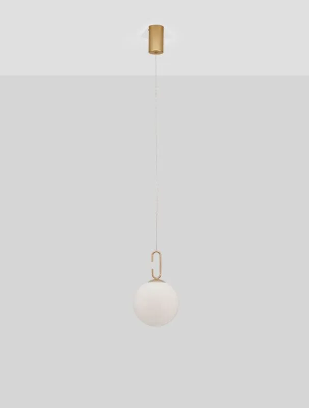 B-Ware Nova Luce Pendelleuchte Hängeleuchte HOOK LED Gold Glas Warmweiß 10,64 W Ø 18 cm