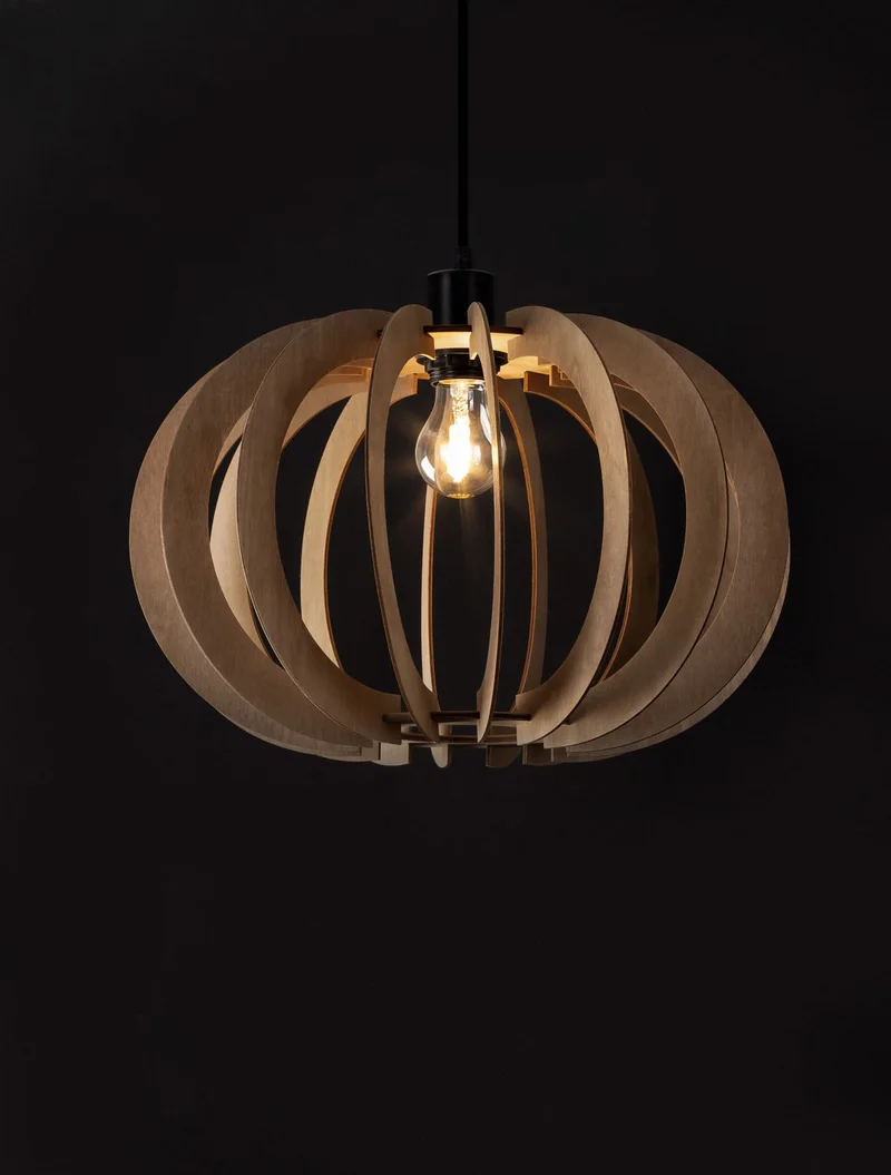B-Ware Nova Luce Pendelleuchte Hängeleuchte OTTOLINE E27 LED Braun dimmbar Ø 40cm Lampe