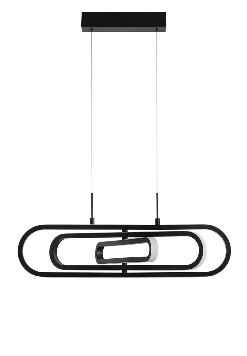B-Ware Nova Luce Pendelleuchte Hängeleuchte ARTE LED Lampe Matt Schwarz Warmweiß 64 cm
