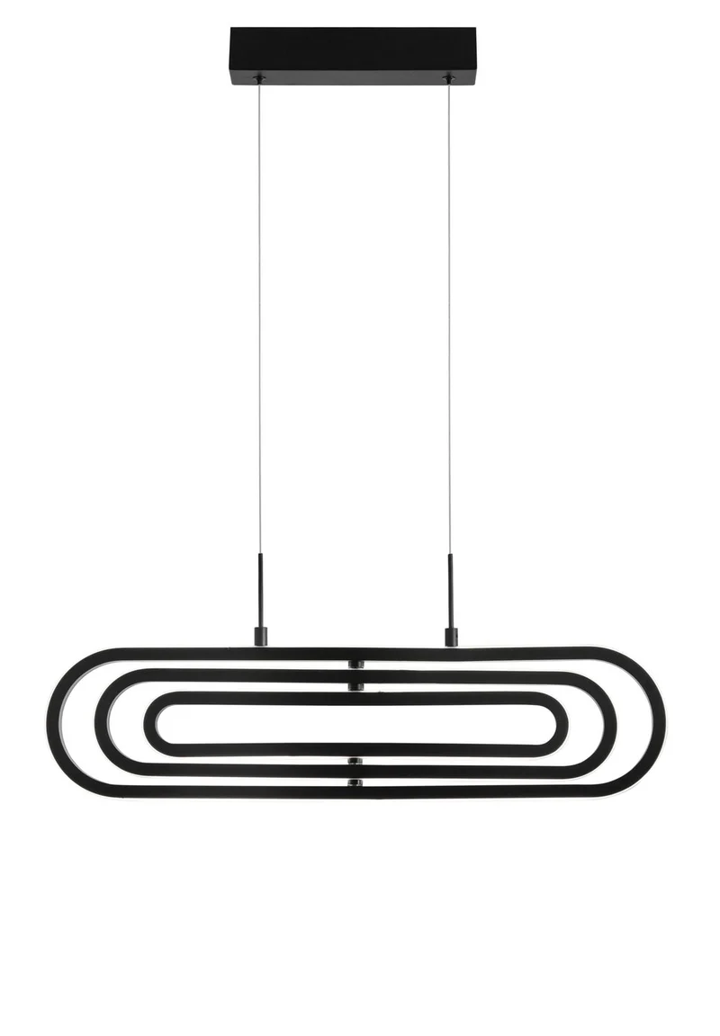 B-Ware Nova Luce Pendelleuchte Hängeleuchte ARTE LED Lampe Matt Schwarz Warmweiß 64 cm