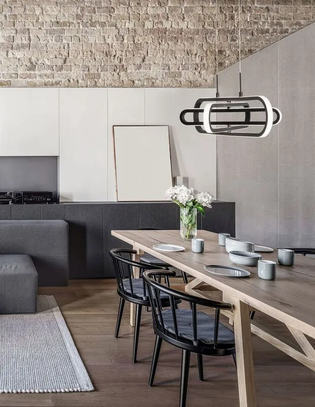 B-Ware Nova Luce Pendelleuchte Hängeleuchte ARTE LED Lampe Matt Schwarz Warmweiß 64 cm