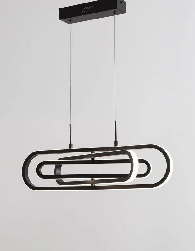 B-Ware Nova Luce Pendelleuchte Hängeleuchte ARTE LED Lampe Matt Schwarz Warmweiß 64 cm