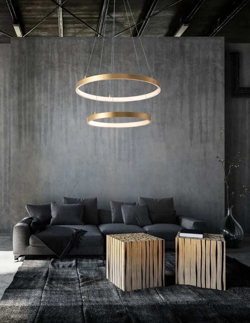 B-Ware Nova Luce Pendelleuchte Hängeleuchte Leon LED Blattgold Ø 60 cm SIEHE TEXT/F970