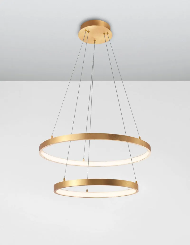 B-Ware Nova Luce Pendelleuchte Hängeleuchte Leon LED Blattgold Ø 60 cm SIEHE TEXT/F970