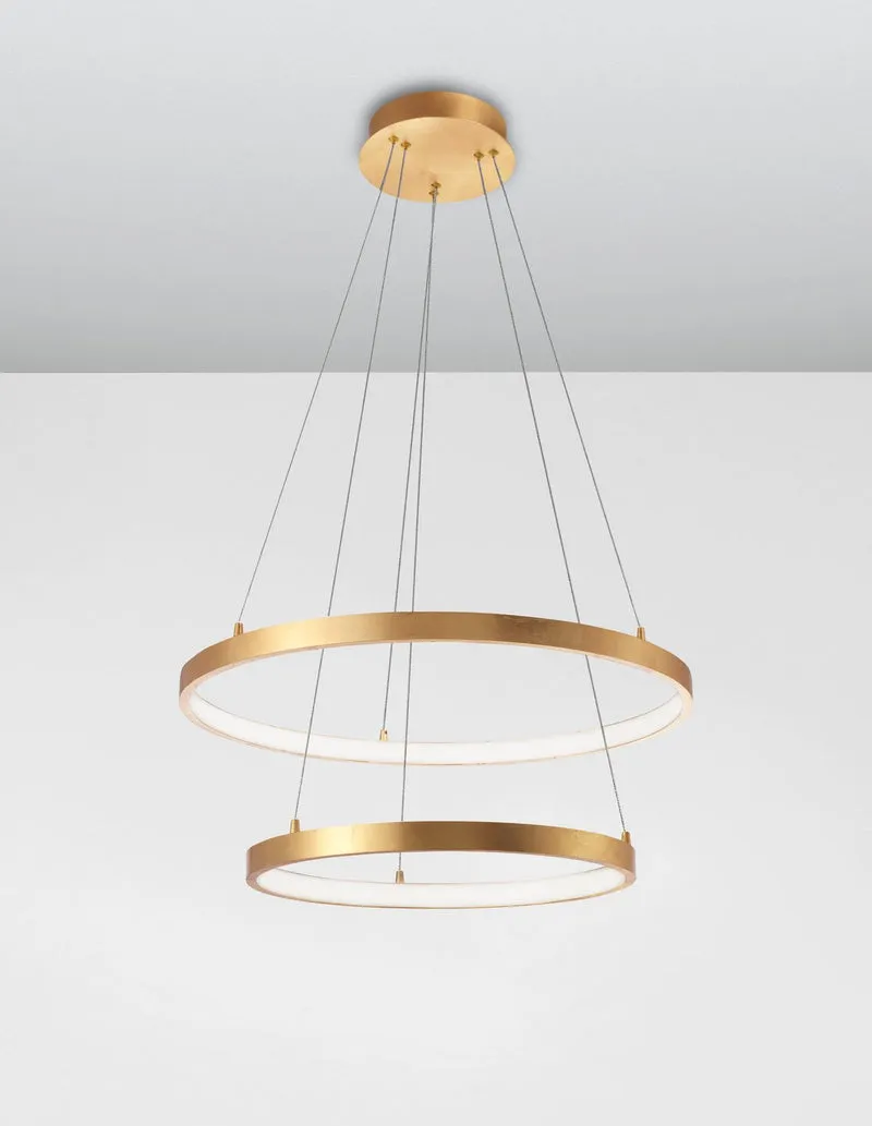 B-Ware Nova Luce Pendelleuchte Hängeleuchte Leon LED Blattgold Ø 60 cm SIEHE TEXT/F970