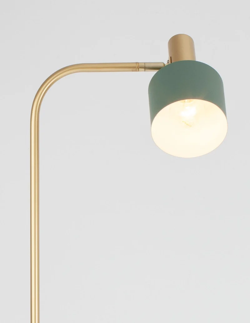 B-Ware Nova Luce Stehlampe Standleuchte PAZ E27 LED Gold Mint Lampenschirm Metall 165cm