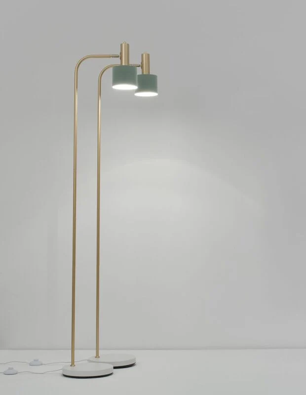 B-Ware Nova Luce Stehlampe Standleuchte PAZ E27 LED Gold Mint Lampenschirm Metall 165cm