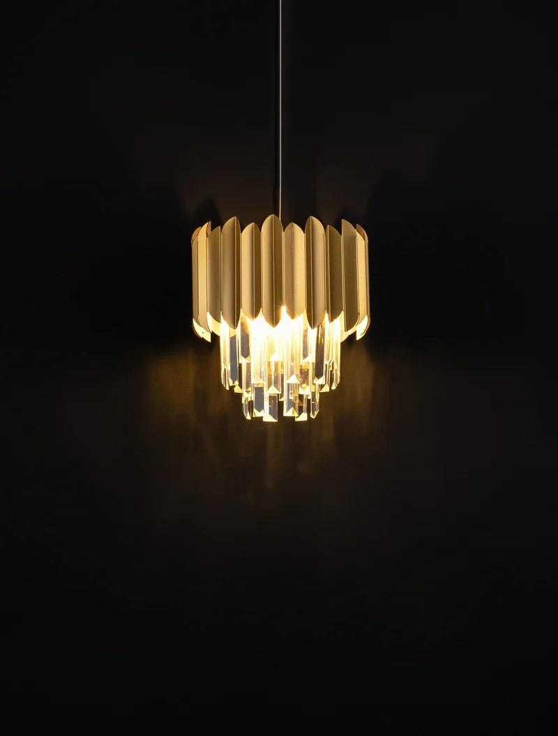 B-Ware Nova Luce Pendelleuchte Hängeleuchte Magnolia Gold E14 LED dimmbar Lampe Ø 25462