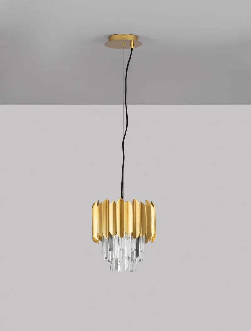 B-Ware Nova Luce Pendelleuchte Hängeleuchte Magnolia Gold E14 LED dimmbar Lampe Ø 25462