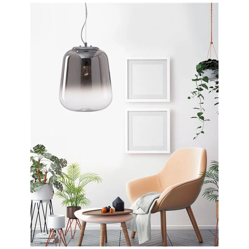 B-Ware NOVA LUCE Pendelleuchte Hängelampe OLIVERIO Chrom Aluminium Glas 45 cm E27 LED