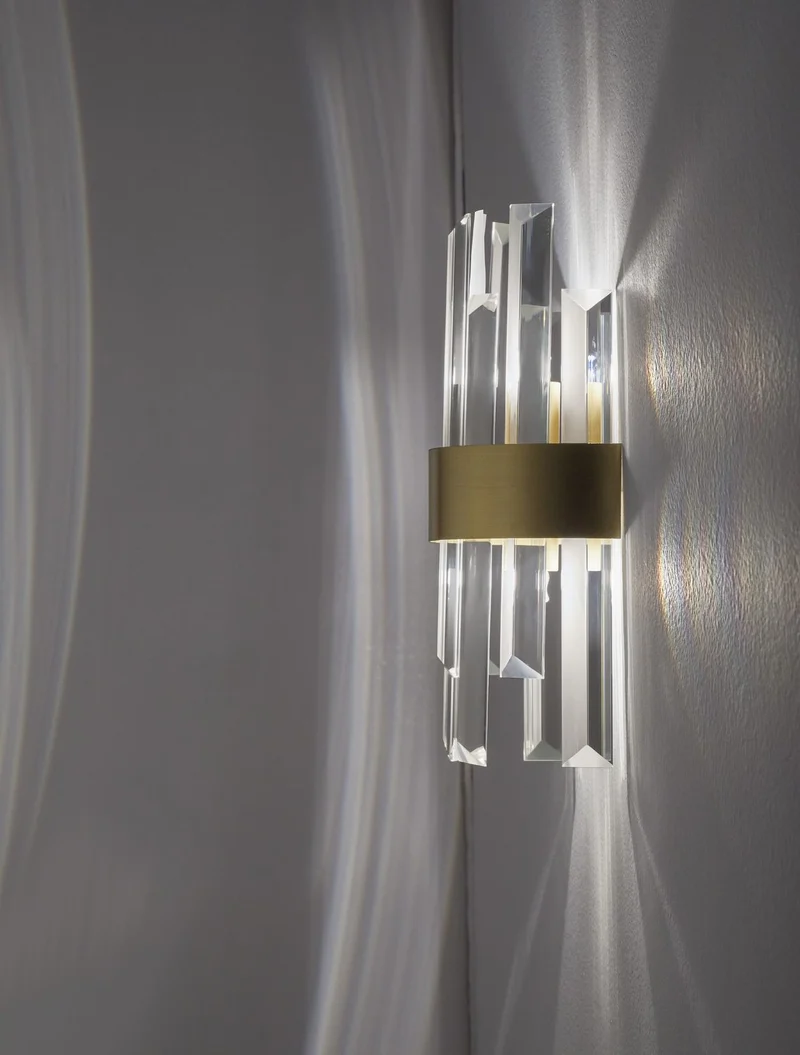 B-Ware Nova Luce Wandleuchte Wandlampe CROWN Satin G9 LED dimmbar 30 cm Kristallglas